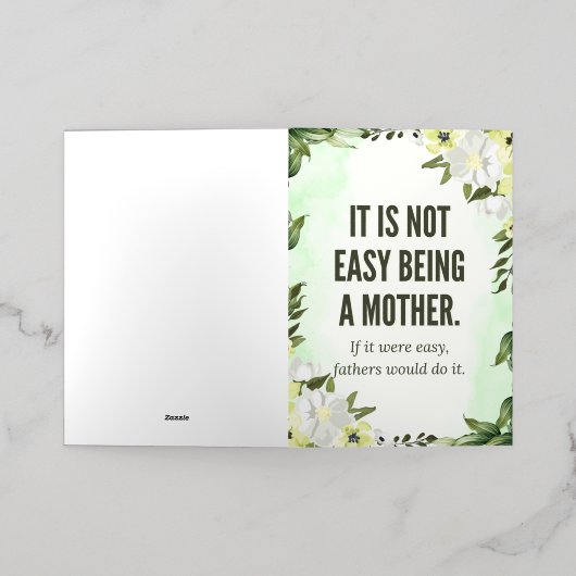 "Het is niet gemakkelijk om moeder te zijn" - The Folie Wenskaart (Buiten Laag)