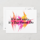 Het is niet gemakkelijk - Taekwondo (roze) Briefkaart (Voorkant / Achterkant)