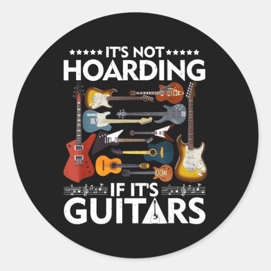 Het is niet hamsteren als het gitaarmuzikanten zij ronde sticker (Voorkant)