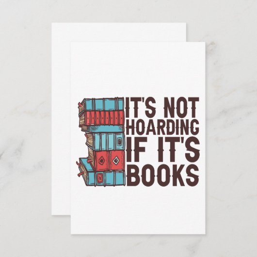 Het is niet Hoarding als het Boeken Grappig Book L Bedankkaart (Voorkant / Achterkant)