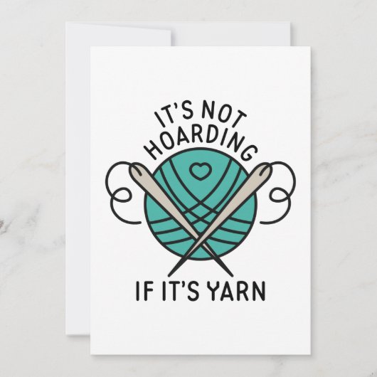 Het is niet Hoarding als het Yarn is Bedankkaart (Voorkant)