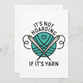 Het is niet Hoarding als het Yarn is Bedankkaart (Voorkant / Achterkant)