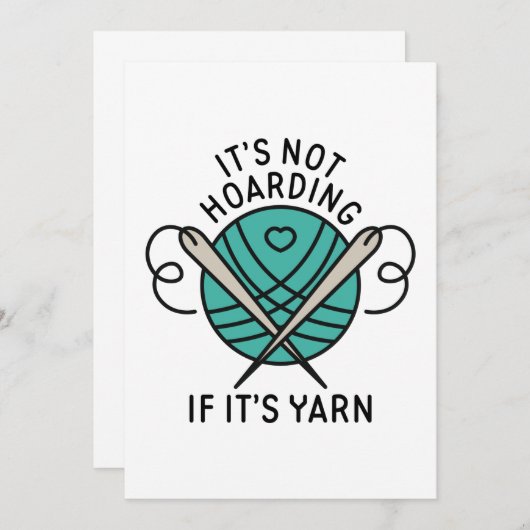 Het is niet Hoarding als het Yarn is Bedankkaart (Voorkant / Achterkant)