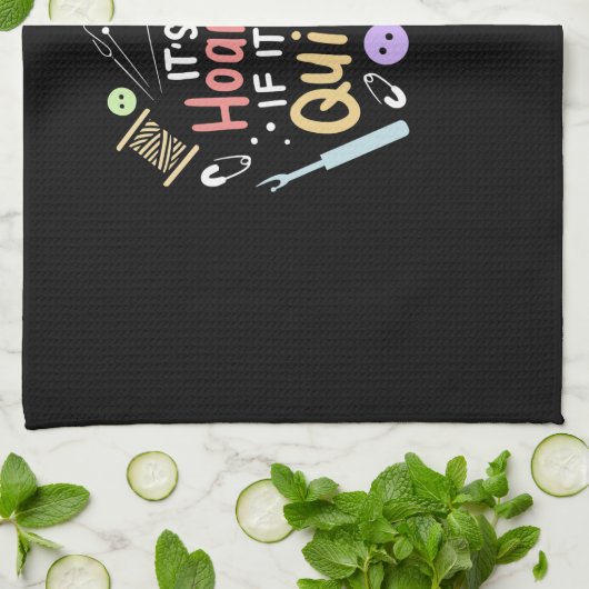 Het is niet hoarding als zijn quilt grappig quilt theedoek (Gevouwen)