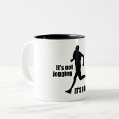 Het is niet joggen, het loopt tweekleurige koffiemok (Voorkant links)