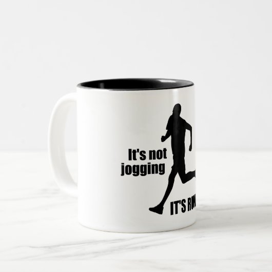 Het is niet joggen, het loopt tweekleurige koffiemok (Voorkant links)