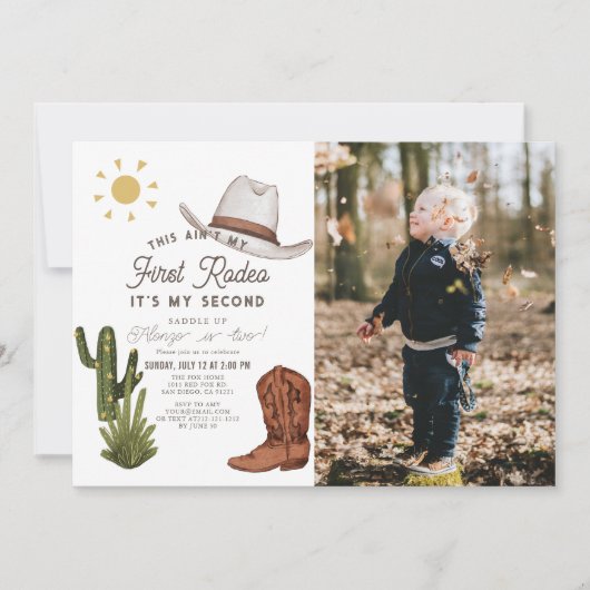 Het is niet mijn eerste Rodeo Cowboy foto 2e verja Kaart (Voorkant)