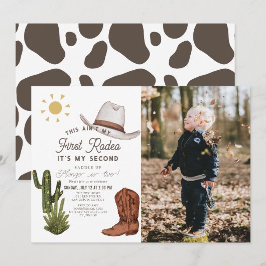 Het is niet mijn eerste Rodeo Cowboy foto 2e verja Kaart (Voorkant / Achterkant)