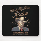 Het is niet mijn eerste rodeo Trump Cowboy die Ame Muismat (Voorkant)