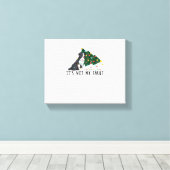 Het is niet mijn fout Kerstboom Border Collie Hond Canvas Afdruk (Insitu (Houten vloer))