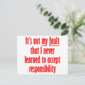 Het is niet mijn schuld briefkaart (Staand voorkant)