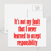 Het is niet mijn schuld briefkaart (Voorkant / Achterkant)