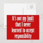 Het is niet mijn schuld briefkaart (Voorkant / Achterkant)