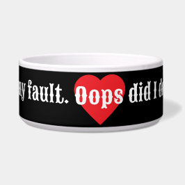 Het is niet mijn schuld. Oeps, heb ik dat gedaan? Voerbakje