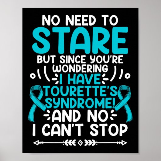 Het is niet nodig om het Blauwgroen lint-tourettes Poster (Voorkant)