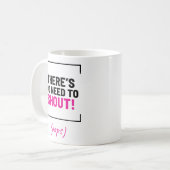 Het is niet nodig om te schreeuwen! Grappige grap Koffiemok (Voorkant links)