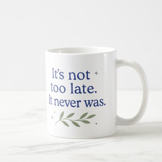 Het is niet te laat. Het was het nooit - koffiemok (Rechts)