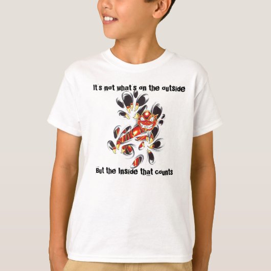 het is niet wat er aan de buitenkant is t-shirt (Voorkant)