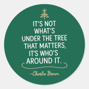 Het Is Niet Wat Er Onder De Boom Staat Kerstcitate Ronde Sticker