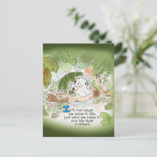 Het is niet wat we in het leven hebben briefkaart (Staand voorkant)