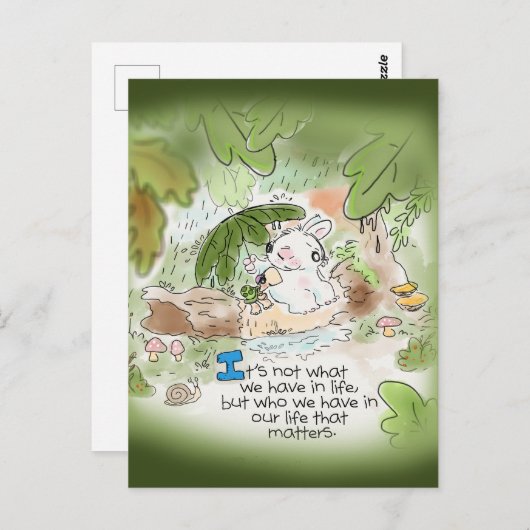 Het is niet wat we in het leven hebben briefkaart (Voorkant / Achterkant)