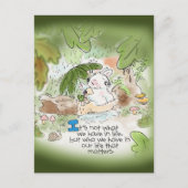 Het is niet wat we in het leven hebben briefkaart (Voorkant)