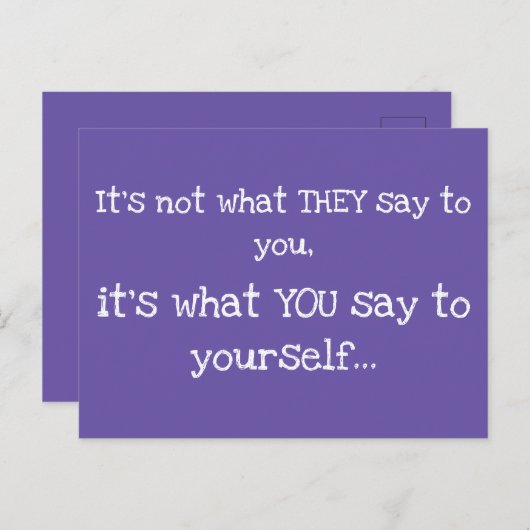 Het is niet wat ze tegen je zeggen Wise Words Briefkaart (Voorkant / Achterkant)