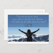 Het is niet zo veel wat je in dit leven hebt briefkaart (Voorkant / Achterkant)