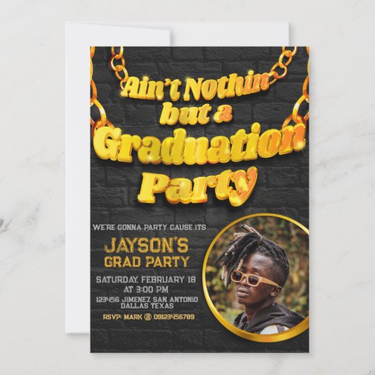 Het is niets anders dan een afstudeerfeest met fot kaart (Voorkant)