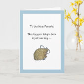 Het is nog maar één dag: de nieuwe baby kaart (Gele Bloem)