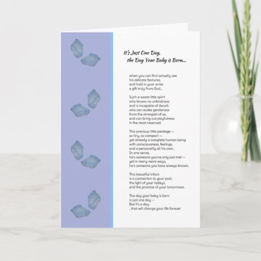 Het is nog maar een dag... nieuwe jongen kaart (Voorkant)