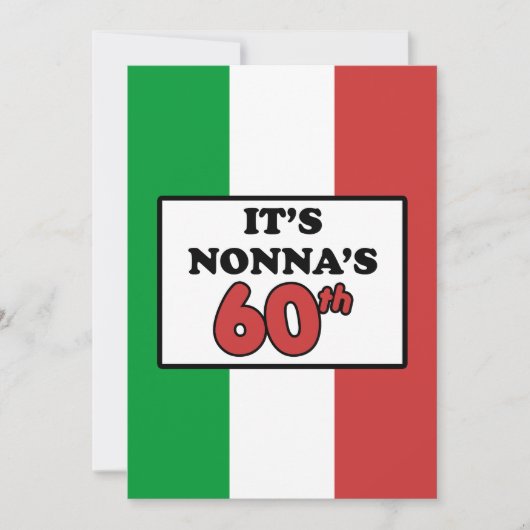 Het is Nonna's 60ste verjaardag Italiaanse vlag In Kaart (Voorkant)