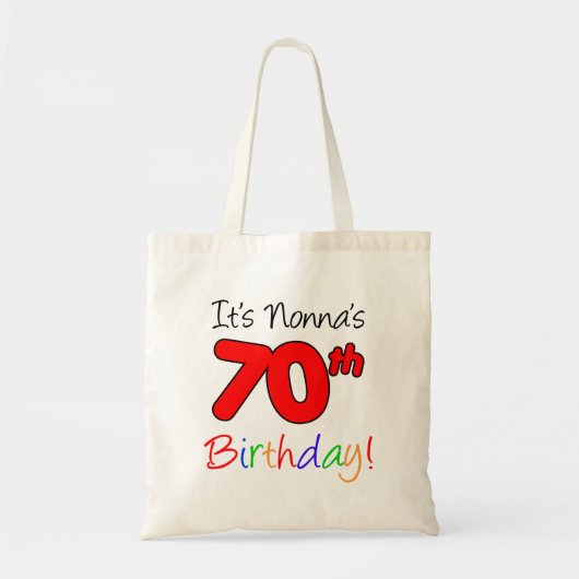 Het is Nonna's 70e verjaardag Leuk en kleurrijk Ta Tote Bag (Voorkant)