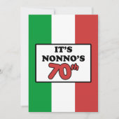 Het is Nonno's 70e verjaardag Italiaanse vlag Invi Kaart (Voorkant)