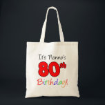 Het is Nonno's 80ste Birthday Fun en kleurrijk Tas<br><div class="desc">Het is Nonno's 80ste Birthday Fun en kleurrijke Canvas tas. Geweldig voor het 80ste verjaardagsfeest van een Italiaanse grootvader. Een Italiaanse opa kan het gebruiken als een tas en het kan ook andere cadeaus bevatten.</div>