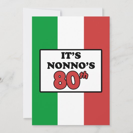 Het is Nonno's 80ste verjaardag Italiaanse vlag In Kaart (Voorkant)