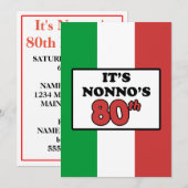 Het is Nonno's 80ste verjaardag Italiaanse vlag In Kaart (Voorkant / Achterkant)