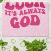 Het is nooit geluk, het is altijd God Theedoek (Gevouwen)
