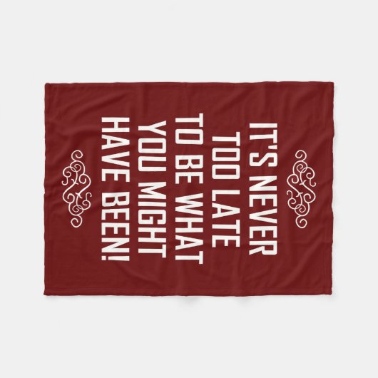 HET IS NOOIT TE LAAT... FLEECE DEKEN (Voorkant (Horizontaal))