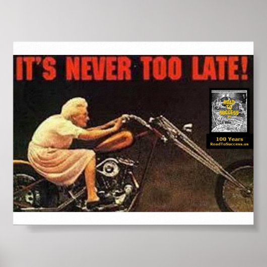 HET IS NOOIT TE LAAT - Granny op Harley Poster (Voorkant)