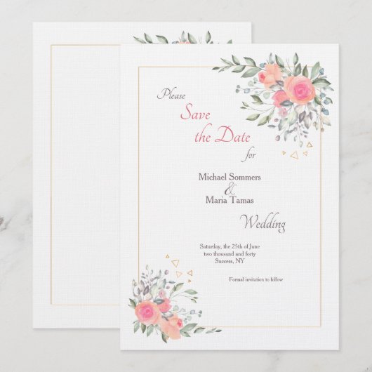 Het is nooit te laat om de datum op te slaan kaart (Voorkant / Achterkant)