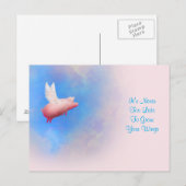 Het is nooit te laat om je vleugelvliegende varken briefkaart (Voorkant / Achterkant)