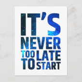 Het is nooit te laat om te beginnen briefkaart (Voorkant)