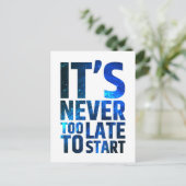 Het is nooit te laat om te beginnen briefkaart (Staand voorkant)