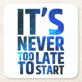 Het is nooit te laat om te beginnen kartonnen onderzetters (Voorkant)