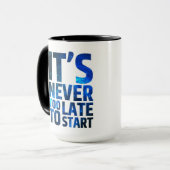 Het is nooit te laat om te beginnen mok (Voorkant links)