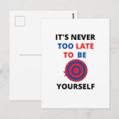 HET IS NOOIT TE LAAT OM UW MOTIVATIE TE ZIJN BRIEFKAART (Voorkant / Achterkant)