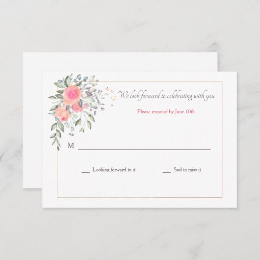 Het is nooit te laat RSVP kaartje (Voorkant / Achterkant)