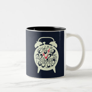 Het is nooit te laat tweekleurige koffiemok