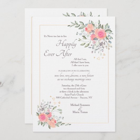 Het is nooit te laat uitnodigen voor tweede bruilo kaart (Voorkant / Achterkant)